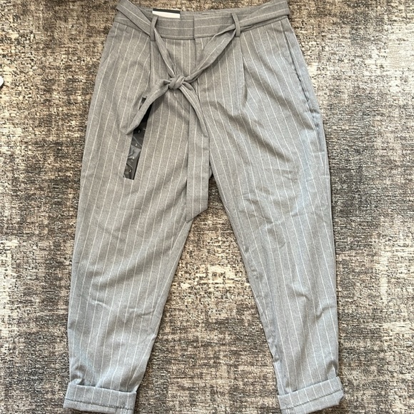 NWT Banana Republic grey and white stripe pants - Picture 2 of 4